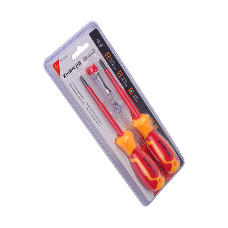 Bộ 3 tuốc nơ vít tay cầm PP & TPR cách điện chịu lực cao