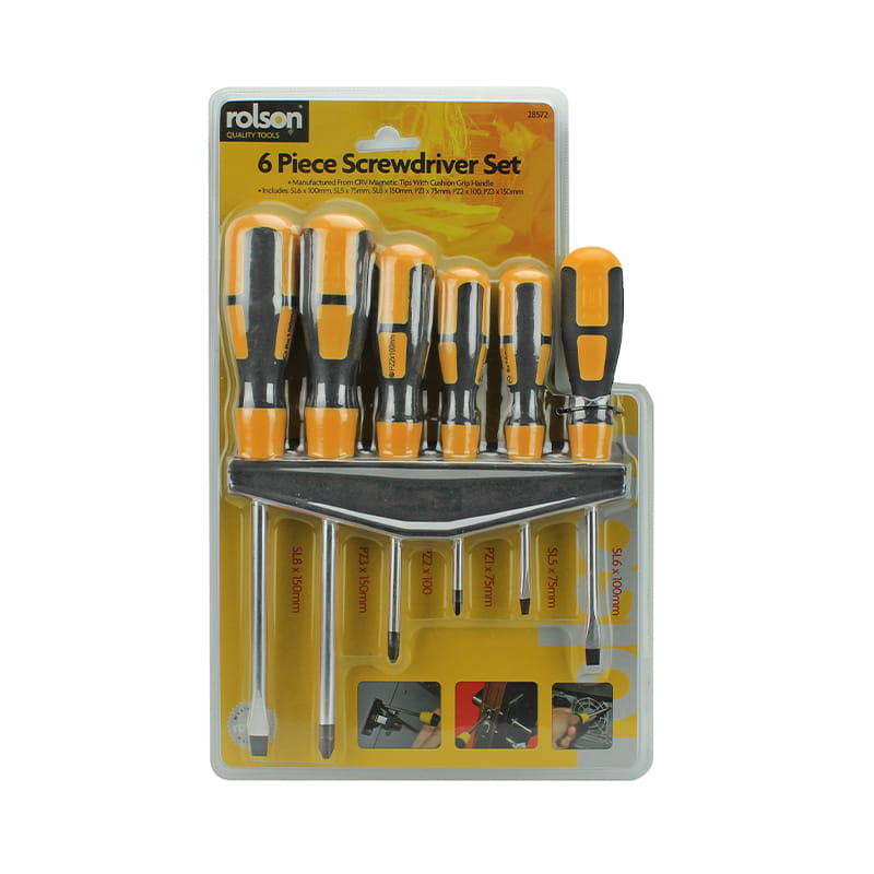 Bộ tuốc nơ vít Phillips có rãnh & tay cầm mềm được bơm đôi 6 chiếc