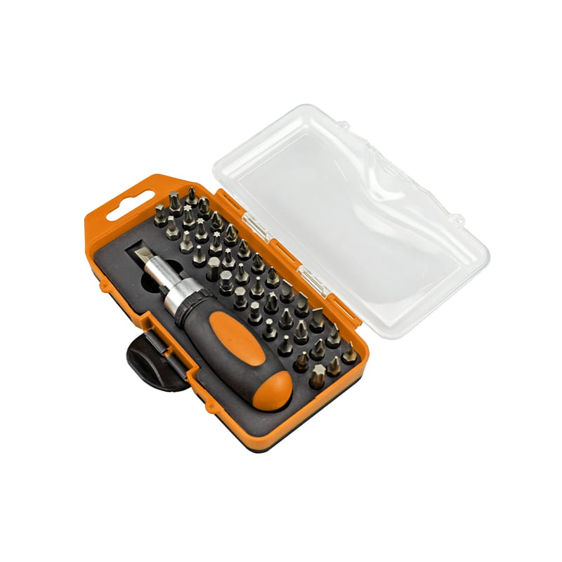 38 chiếc Hộp nhựa Bao bì Tay cầm Ratchet Bộ bit CRV