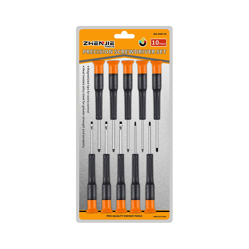 10 chiếc Tay cầm được thiết kế tiện dụng Bộ tuốc nơ vít chính xác có rãnh Phillips Torx CRV